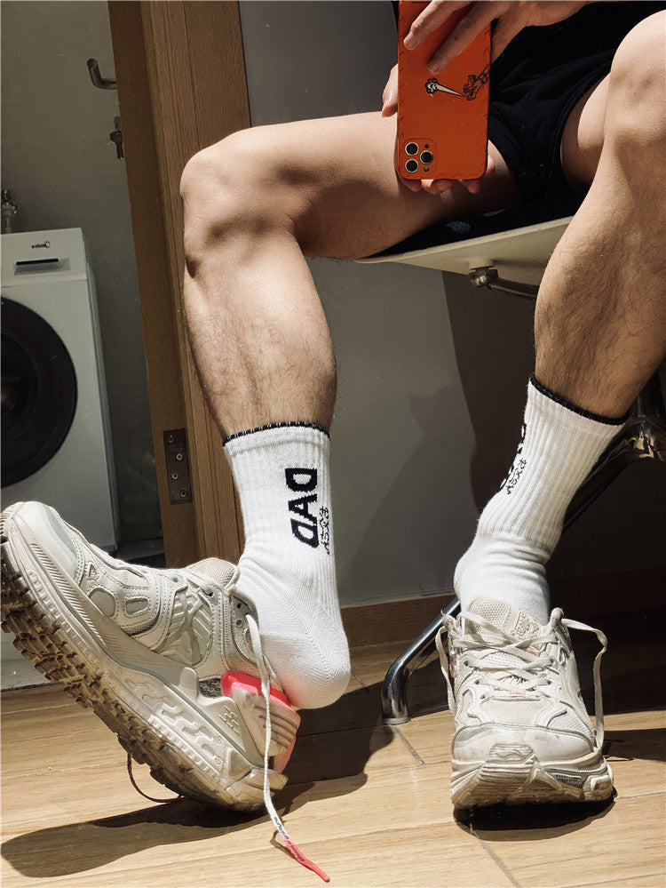 DAD letter personalized socks