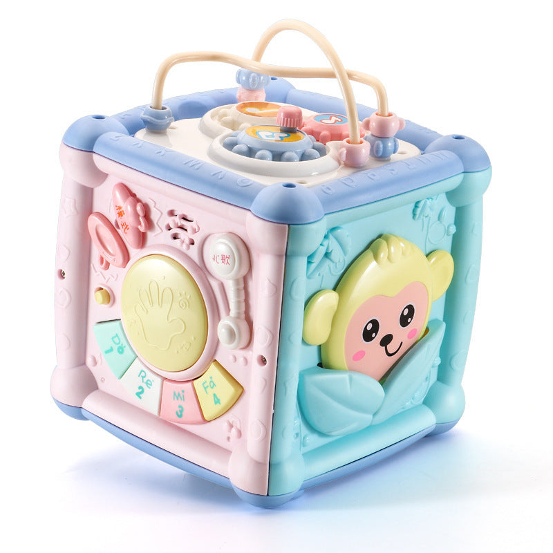 Baby Musical Box Toy for Toddlers and Babies Fun Hand Drum Activity Cube Geometric Blocks