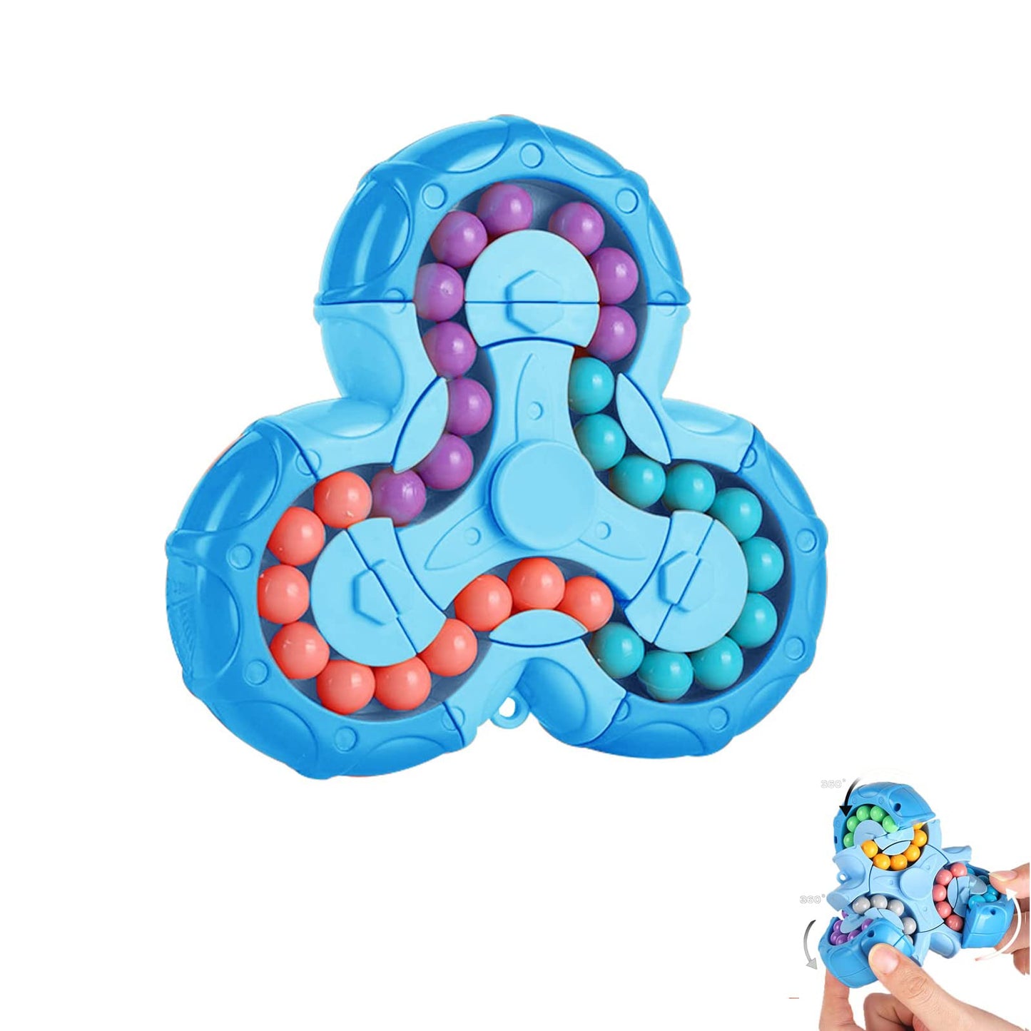 Magic Bean Puzzle Toy, Rotating Magic Bean Cube&Fidget Spinner Toys 2-in-1, Magic Ball Brain Teaser STEM Game, Gift For Kids Boys Girls, Teens And Adult For Birthday Christmas New Year