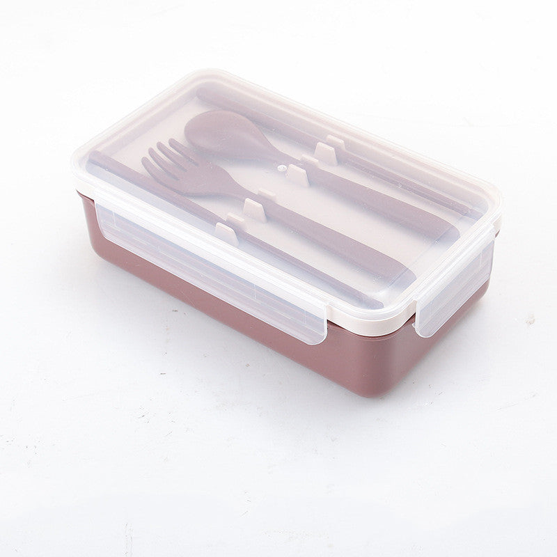 Grid Lunch Box Children's Lunch Box Set Ins Student Office Worker Insulated Lunch Box Plastic Sealed Fresh-Keeping Box