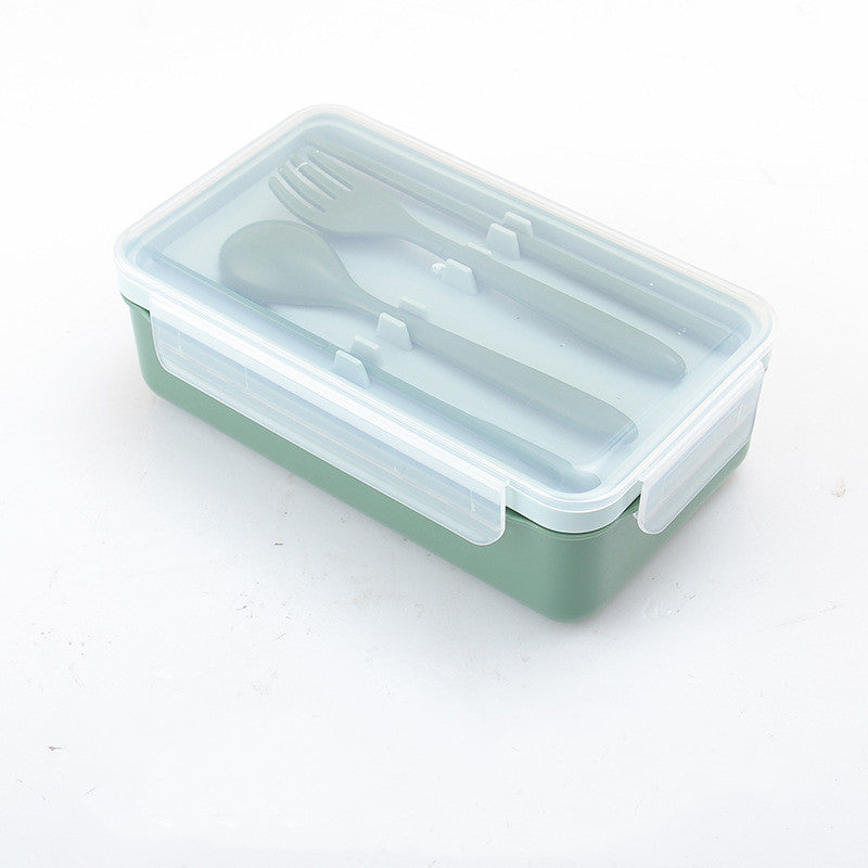 Grid Lunch Box Children's Lunch Box Set Ins Student Office Worker Insulated Lunch Box Plastic Sealed Fresh-Keeping Box
